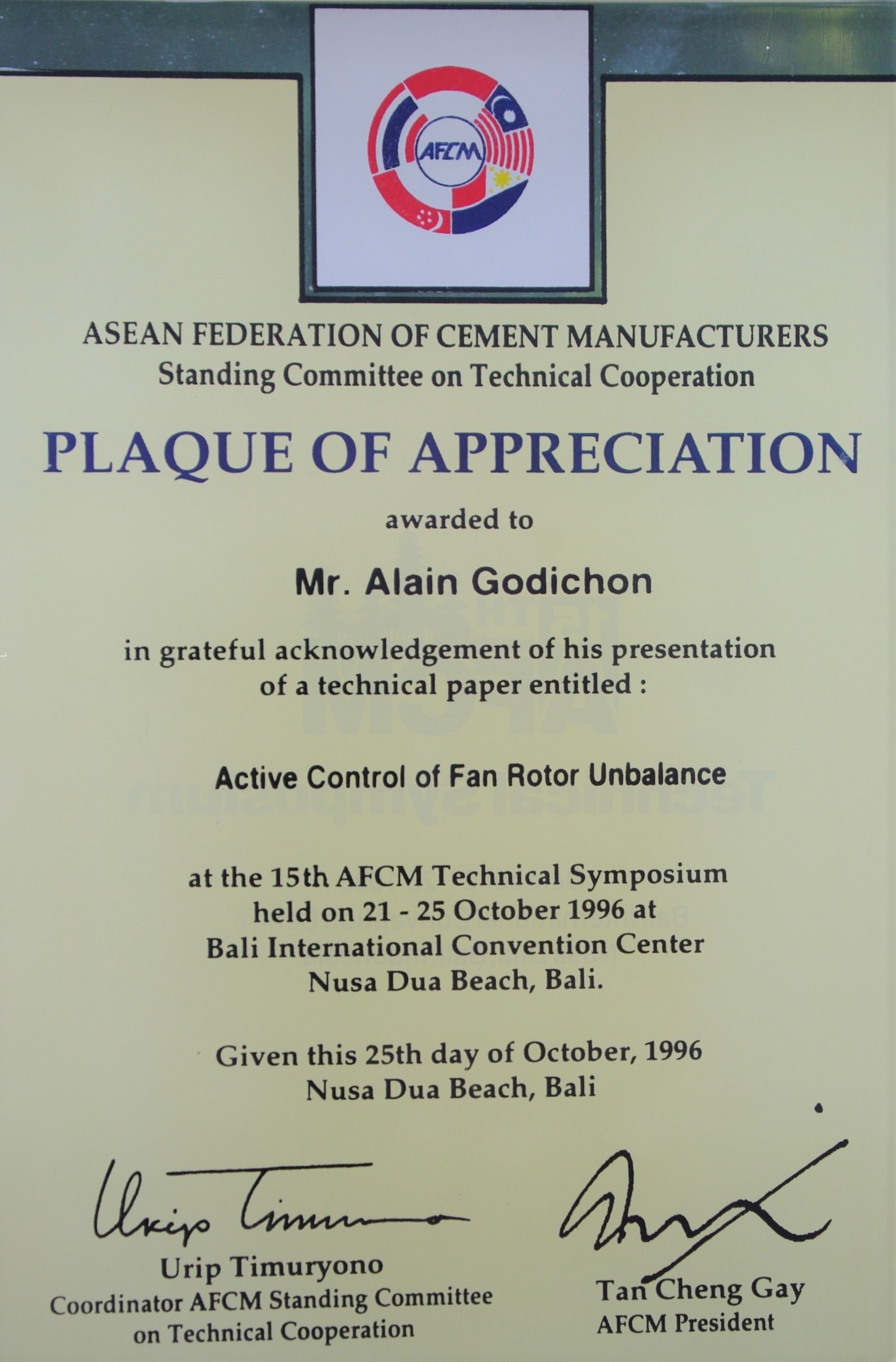 Plaque about ASEAN conference